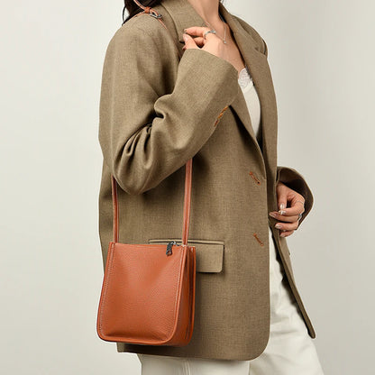 High Quality Genuine Leather Crossbody Bag for Women Vintage Cowhide Leather Shoulder Bag Small Luxury Designer Satchel Handbags