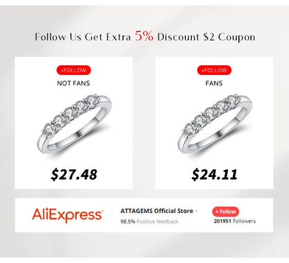 ATTAGEMS Necklace For Woman Pendant Moissanite Diamond 6.5mm 1CT 925 Silver Necklace For Women Chains Party Bridal Fine Jewelry