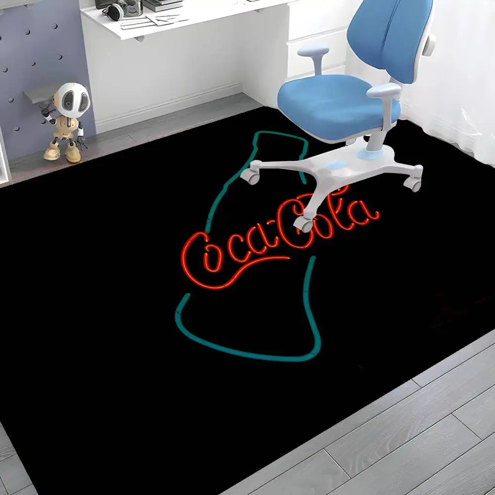 C-Coca Cola Bathroom Mat Anti-slip Absorb Water Long Strip Cushion Bedroon Mat Welcome Doormat