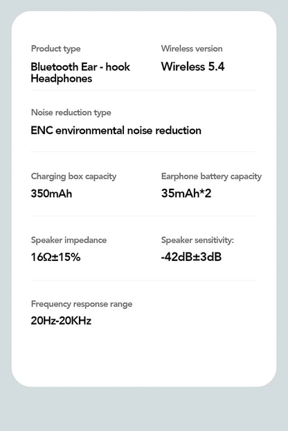 Bluetooth Wireless Headset HTC NE27 AI Real-Time Language Translator Earbuds Ear Hook Touch LCD Display ENC 2026 Choice