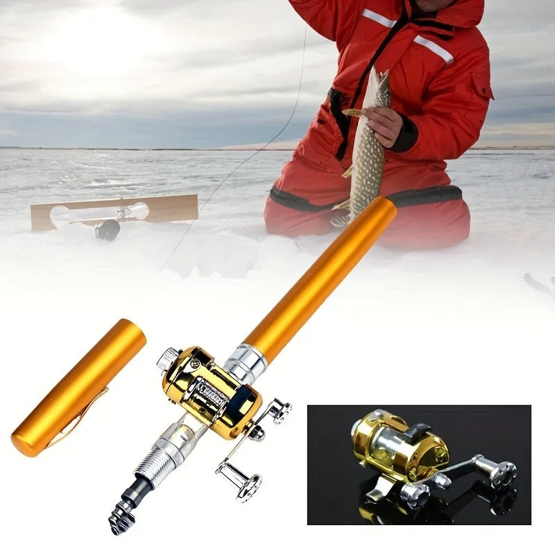 Portable Fishing Rod with Spinning Reel Mini Pocket Telescopic Fishing Pole for River, Lake, Reservoir, Ice Fishing