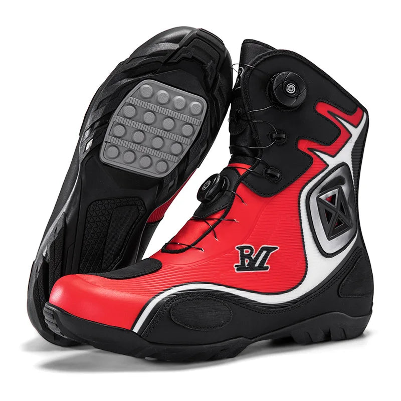 Motorcycle boots cycling shoes men women riders waterproof pull-up short boots racing shoes motocross boots botas para moto