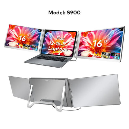 Dual Screen Display 14" to 16" Extended Multiple Monitor Laptop Sub Screen Triple LCD Extender Compatible with All PC Rospider