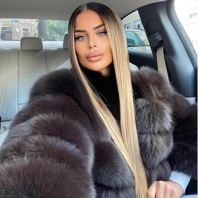 Women's Fur Coat Fox Fur Jackets for Women Clothing Natural Real Fox Fur Jacket Coats for Women Fur Jacket in Promotion