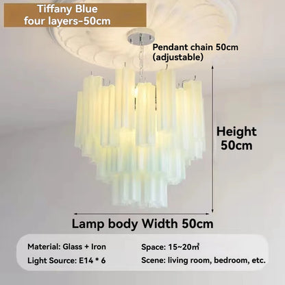 Designer Murano Ceiling Chandeliers Pink Colorful Glass LED Hanging Pendant Lights for Living Dining Room Bar Villa Art Lighting
