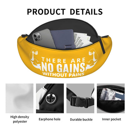 Powerhouse Gym Fanny Bag Custom Bodybuilders Fitness Crossbody Waist Pack Men Women Cycling Camping Phone Money Pouch