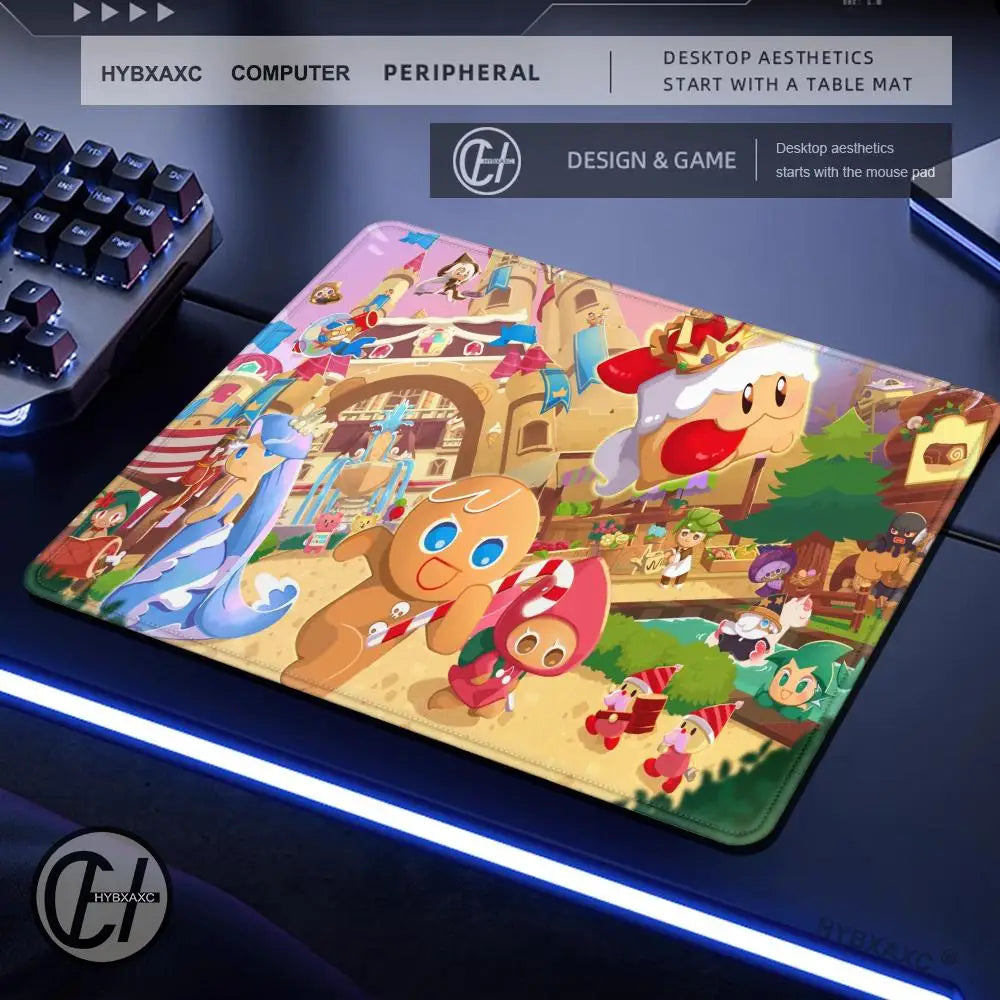 Anime Mousepad Cookie Run K-Kingdom MousePad Gaming Accessories Non-Slip Desk Mat Gamer Pc Cabinet Mouse Pad Laptop Carpet Mats