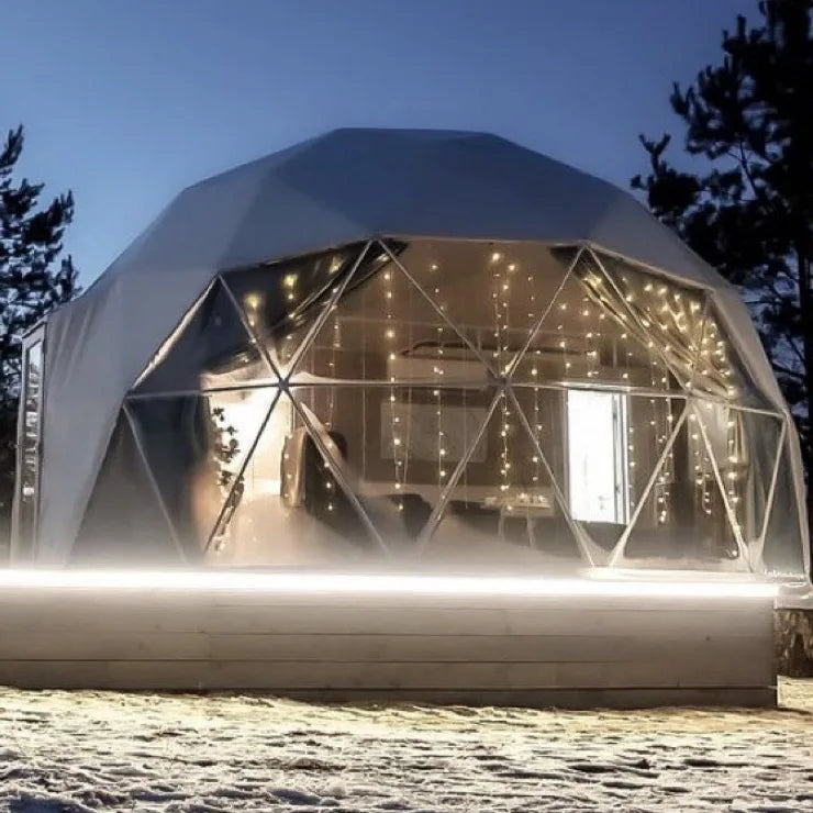 Dome House Geodesic Pvc Steel Frame Glamping Tent Accommodation Luxury Outdoor Hotel Tent
