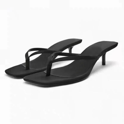 Square Clip Toe High Heel Women Slippers Fashion Party Dress Slide 2026 Summer Outdoor Daily Walking Ladies Flip Flop Shoes
