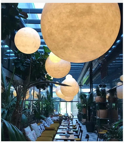 Nordic Moon Led Pendant Lights for Living Room Dining Bedroom Home Decorations Chandelier Cafe Restaurant Hanging Lamp Luminaire