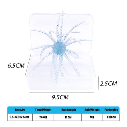 TREHOOK TPE Sea Urchin Soft Fishing Lure 9cm 4g 11cm 9g Silicone Bait for Bream Bass Pike Tilapia Winter Fishing