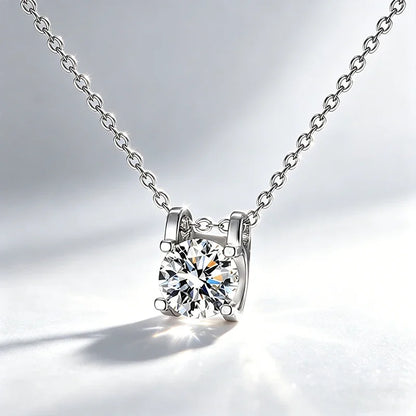 0.5ct-1.0ct VVS1 D Color Moissanite Necklace 925 Soild Sterling Sliver Chain with Certificate Fine Jewelry for Woman Jewelry