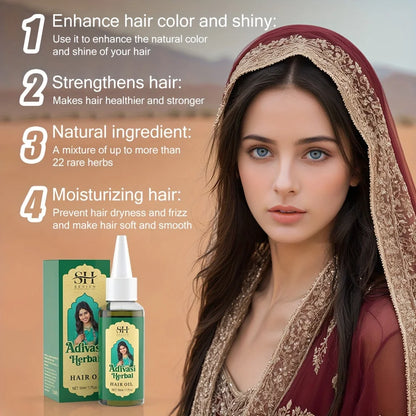 2pcs Set Herbal Hair Oil & Sandalwood Comb India Hair Oil Ayurvedic Hair Growth Oil Rosemary Hair Growth Oil Hair Regrowth Serum