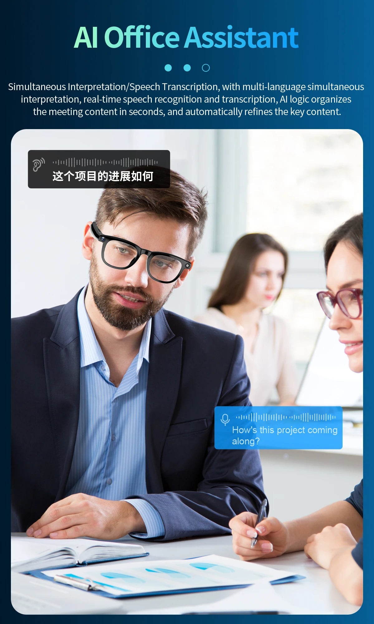 Smart Glasses CY01 8MP Camera 32GB Memory Bluetooth Calls ChatGPT DeepSeek Apps Voice Wake Music Player