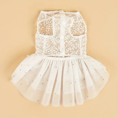Dog Wedding Party Suit Summer Mesh Dress Suitable For Cats And Dogs