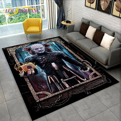 Horror Movie Character Chucky Saw Cartoon Area Rug,Carpet Rug for Living Room Bedroom Sofa Doormat Decoration Non-slip Floor Mat