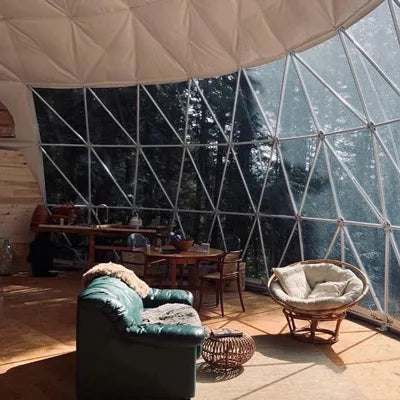 Flame Retardant Geodesic Dome Liner, Aluminum Foil Thermal Canvas Inner Cover for Outdoor Glamping Tent Accessory