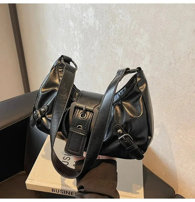 Y2K Retro Pleated Hobo Shoulder Bag for Women Hot Selling Maillard Style Underarm Bag Clutch Handbags for Travel Work Shopping