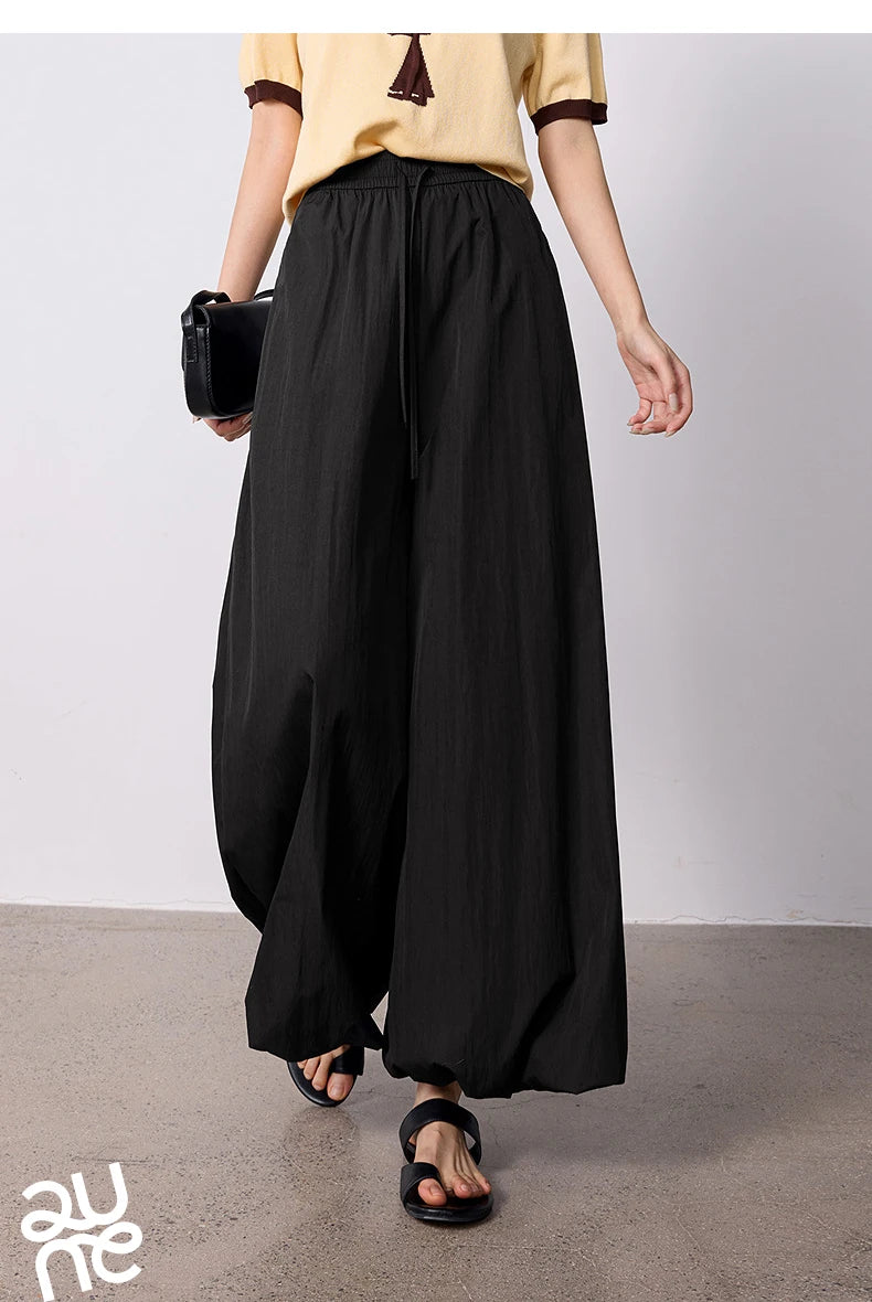 TOYOUTH Women's Wrinkle-Resistant Wide Leg Pants 2026 Summer New Straight Cut Bud Trousers, Travel Friendly