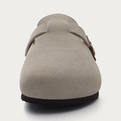Smile New Cow Suede Women's Potato Shoes With Adjustable Strap Cork Insole Mules Outdoor Unisex Clogs Slippers With Arch Support