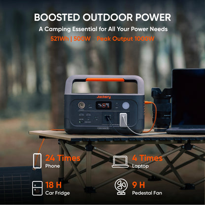 Jackery Portable Power Station Explorer 500 v2 New with 5m Extension Cord, 510Wh, Solar Generator for Outdoors Camping, Travel