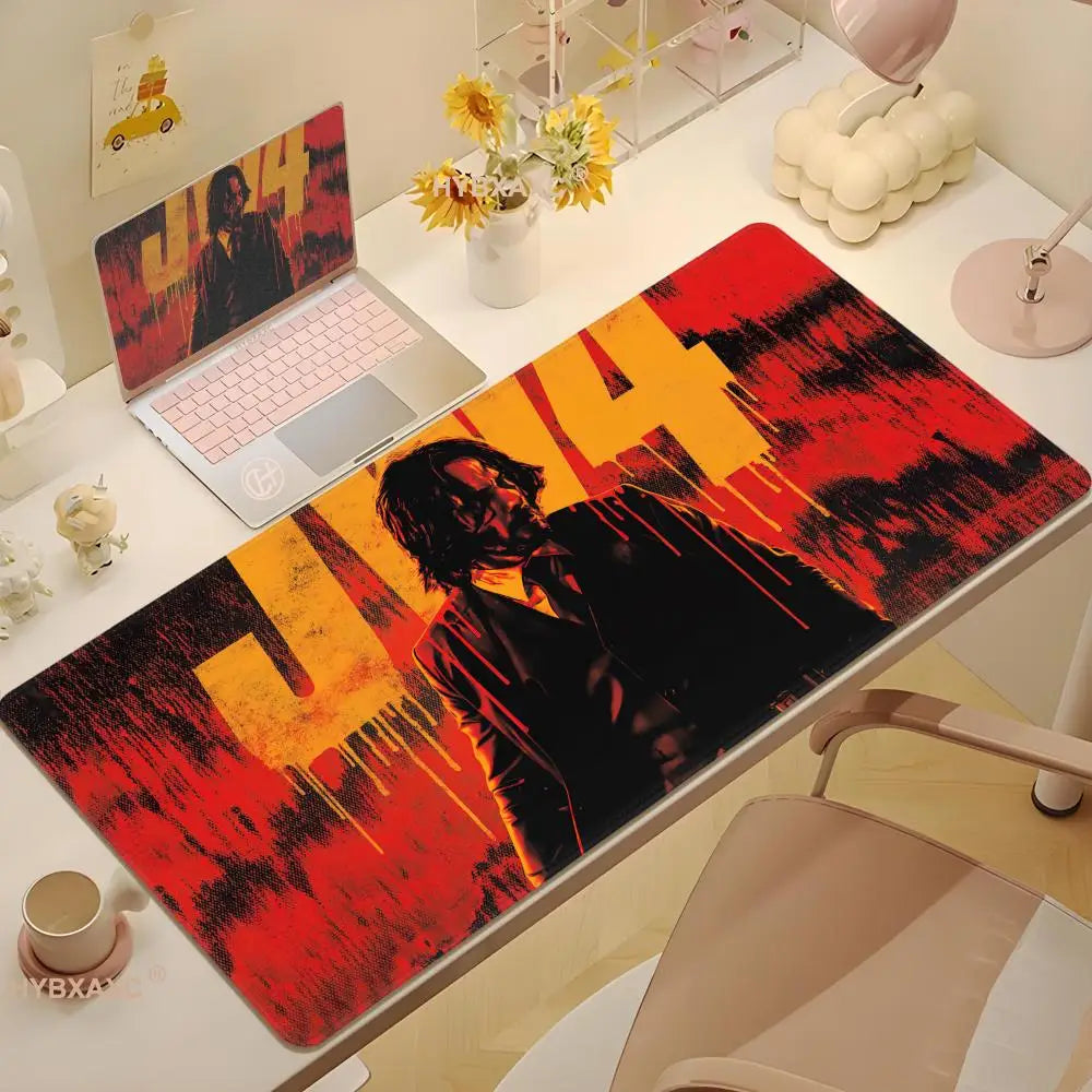 John Wick Mousepad Non-slip Lockedge Office Student Gaming Thickened Large Writing Pad Cushion 100x50