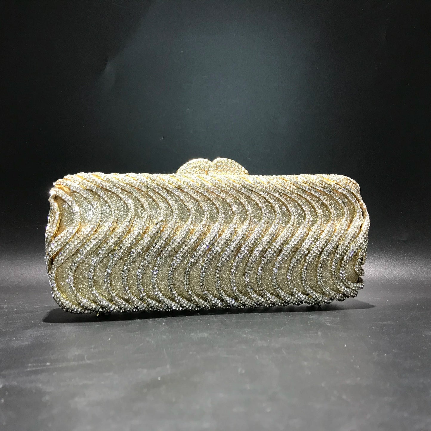 Luxury luxury crystal clutch bag elegant S-shaped striped wallet bridal wedding party ladies evening bag