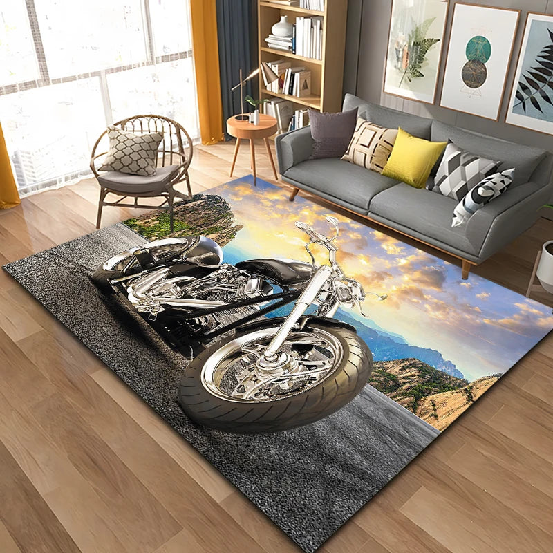 Motorcycle GP Mountain biking Speed Doormat Rug Carpet Mat Footpad Bath Mat Polyester Non-slip Kitchen Bedroom Washable
