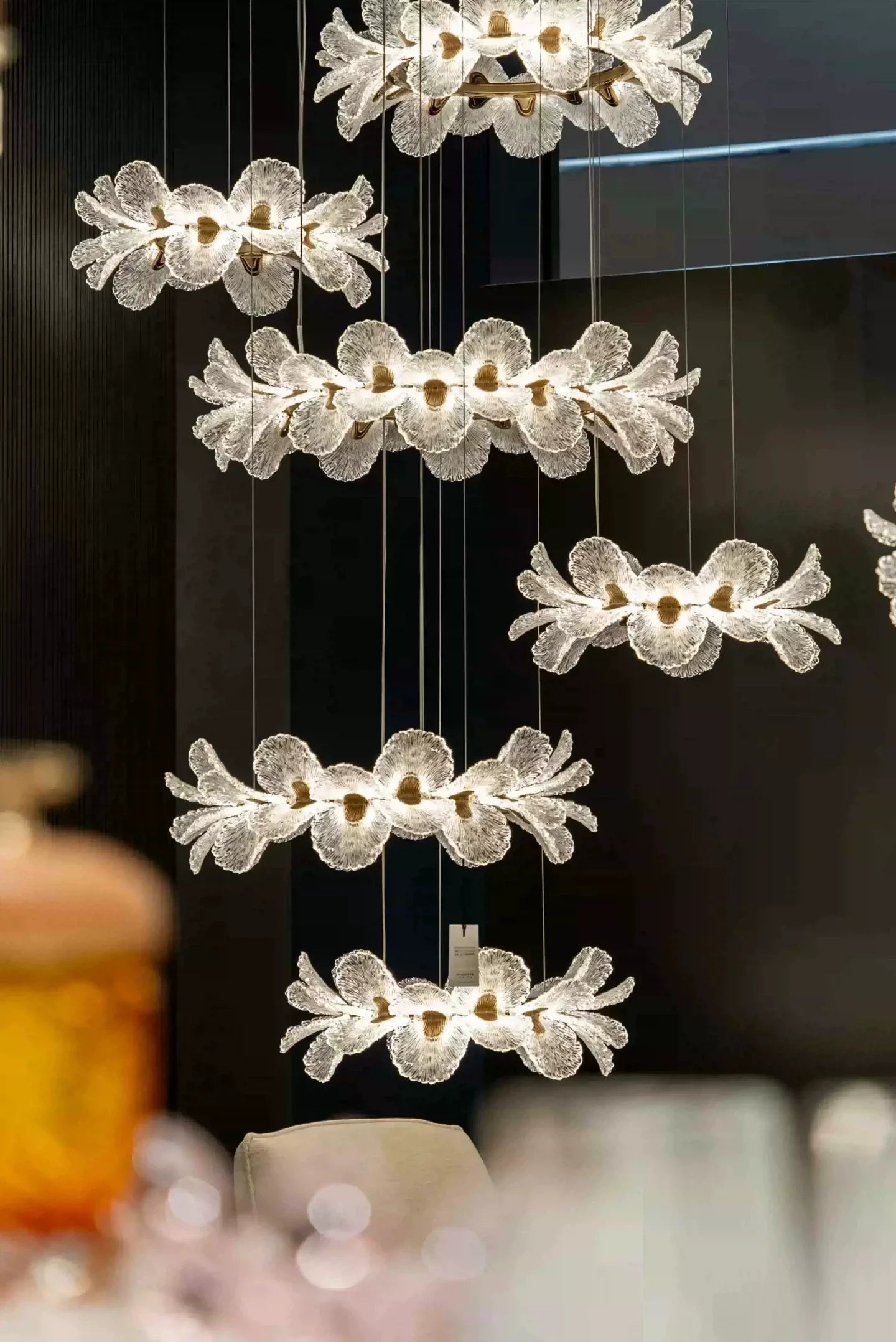 Luxury  LED Duplex Staircase Chandelier High Ceiling Pendant Lamp for Villa Living Room Hotel Lobby
