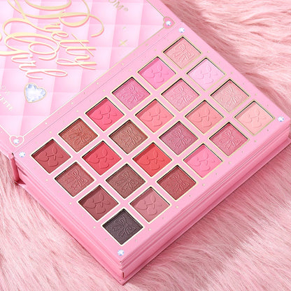 All-in-One 5-Page Makeup Magic Book: Full Kit with Multi-Shade Eyeshadow, Blush, Highlighter, Contour & Glossy Lip Gloss