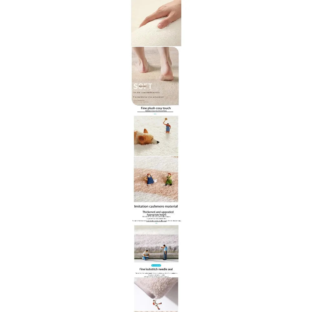 Vikama Cat Long Carpet Funny Fluffy Bedside Rugs Floor Mat Living Room Children's Room Rug Washable Non-Slip Mat Home Decoration