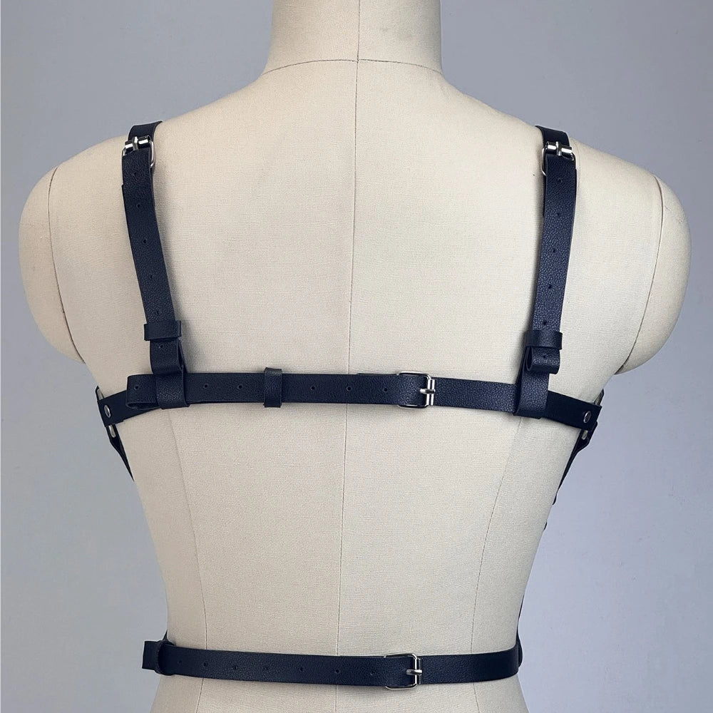 Women Fashion PU Leather Belt Street Style Bondage Body Harness Punk Decorative Harness Gothic Waistband Clothing Accessoreis