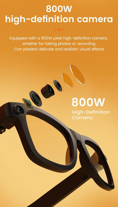Smart Glasses with EIS Anti-shake 1080P Shooting Real-time Translation of Conversations Photos Long-lasting Music Smart Glasses