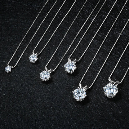 Lnngy Certified 0.5ct–5ct Moissanite Necklace Sparkling Solitaire Lab-Grown Diamond Pendant Necklaces for Women Daily Jewelry