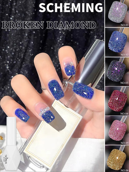 1-24pcs WS Romantic Purple Cat Eye Gel Nail Polish New Style Super Flash Versatile Whitening Purple Glass Bead Cat Nail Salon