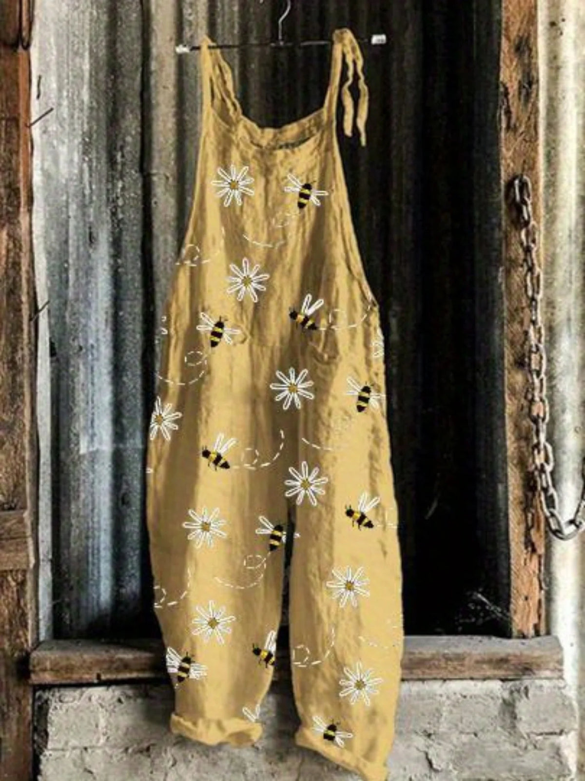 New Women Casual Sleeveless Spaghetti Strap Jumpsuits Cute Owl Floral Full Print Loose Baggy Wide Leg Overalls Bohemian Vintage
