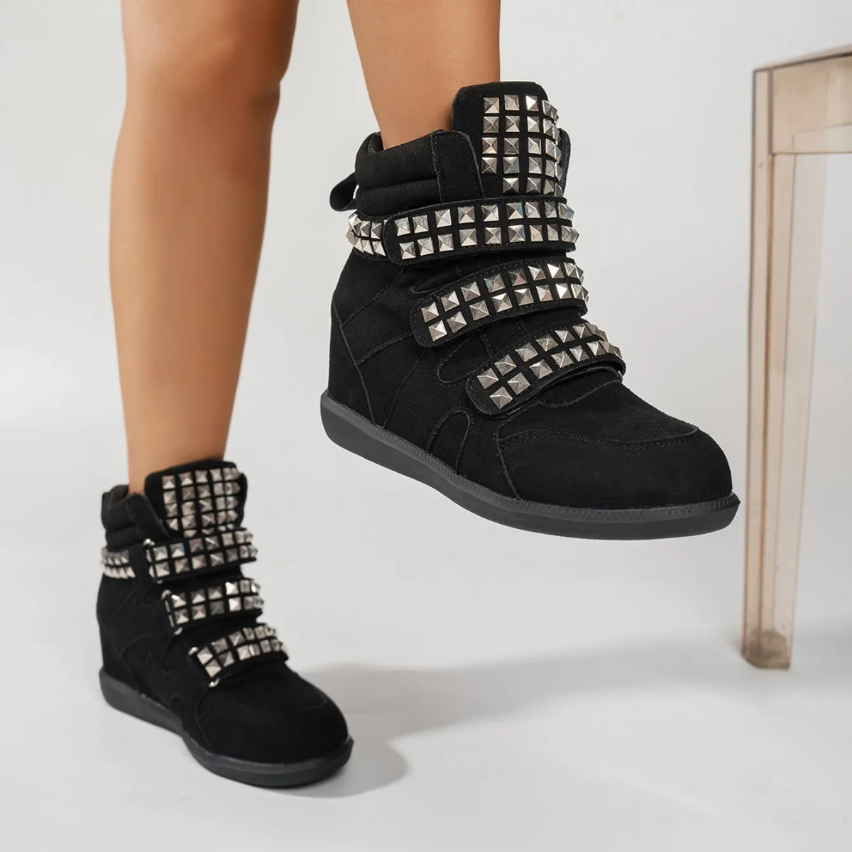 2026 New Studded Buckled Women Ankle Boots Trend Cool Punk High Heels Booties Soft Fashion Causal Dress Party Shoes for Women