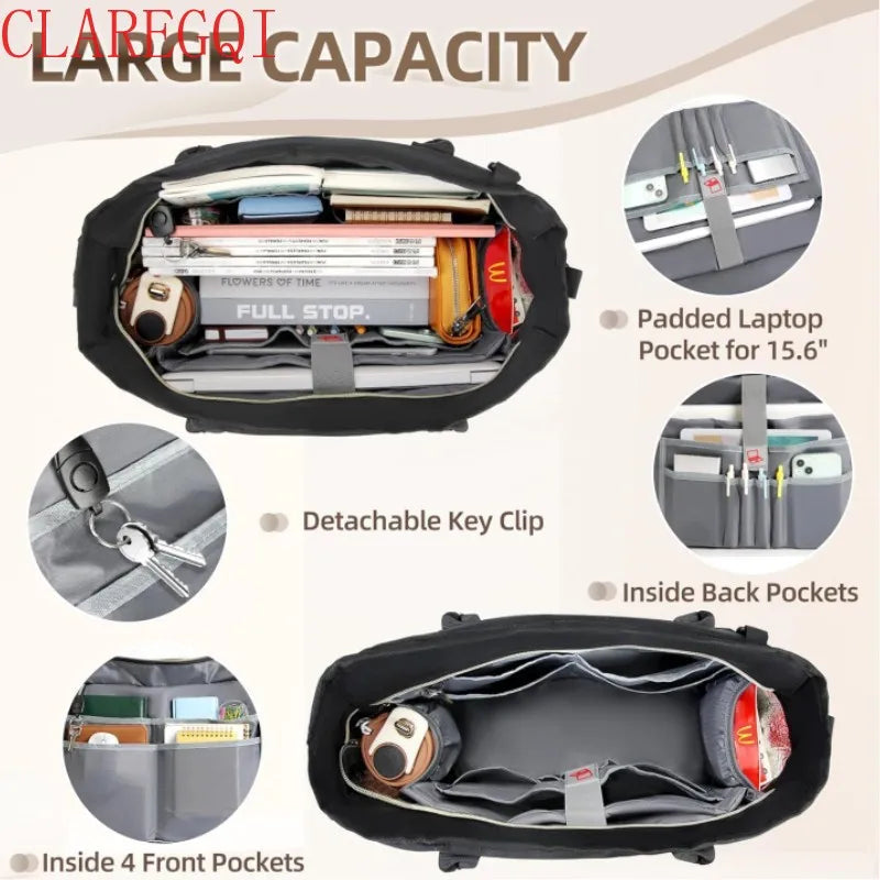 Fashionable large capacity commuting business teacher storage computer official documents women's handheld handbag reusable