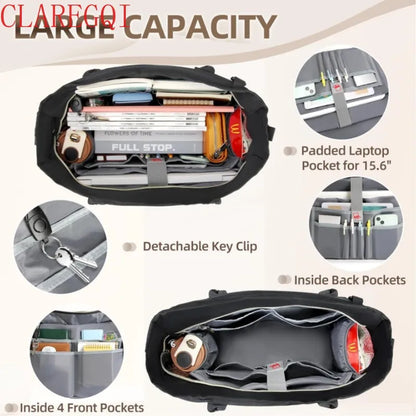 Fashionable large capacity commuting business teacher storage computer official documents women's handheld handbag reusable