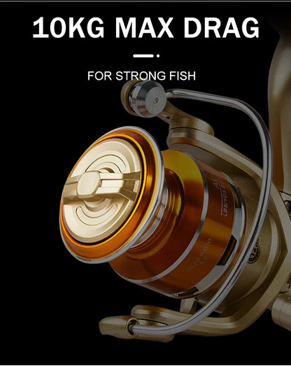 BILLINGS Spinning Reel,AC 1000-7000 Series,Max Drag 10KG,Metal Spool,5.2:1 Gear Ratio,for Freshwater Saltwater Fishing