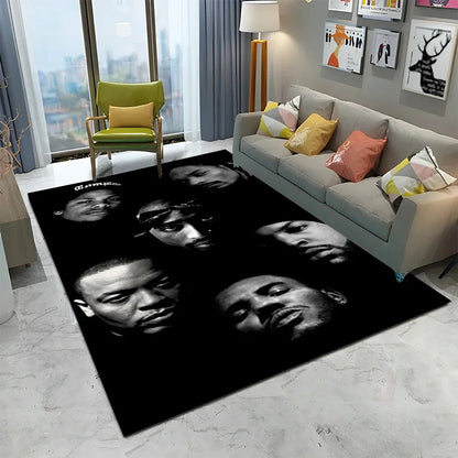 Legend Star Hip Hop Rapper Art Carpet Rug for Home Living Room Bedroom Sofa Doormat Decor,kids play Area Rug Non-slip Floor Mat