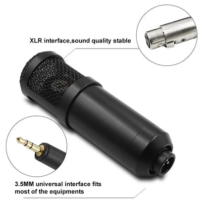 BM800 Condenser Alloy Microphone Kit Professional Sound Card Arm Bracket Set V8 Studio Mixer Live Soundcard Singing Record Mic