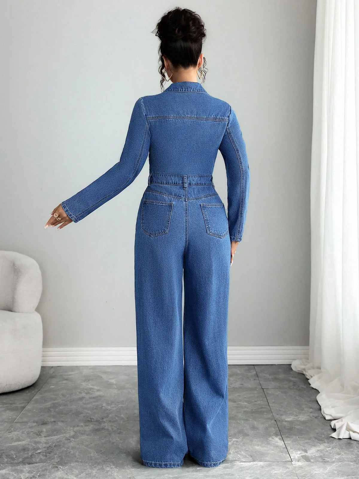 Jumpsuits Women Denim One Piece Full Sleeve Overalls Long Pants High Waist Rompers Y2k Streetwear Jumpsuit Work 2026 Autumn