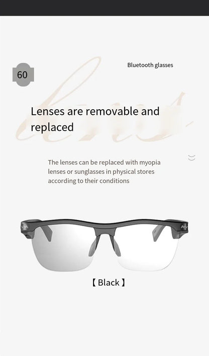 Bluetooth Smart Glasses, Directional Audio Speaker, Polarized, High Quality, Music, Speech Control, Play Phone Call,Sunglasses