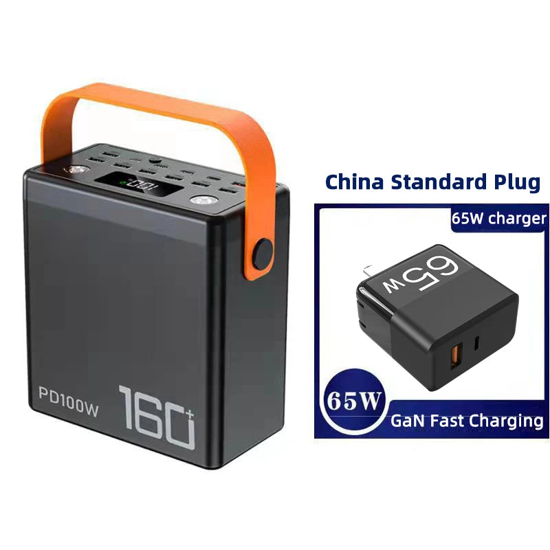 PD100W 160000mAh Power Bank Station Fast Charger Portable Emergency Charging External Battery for iPhone 15 Xiaomi Tablet laptop