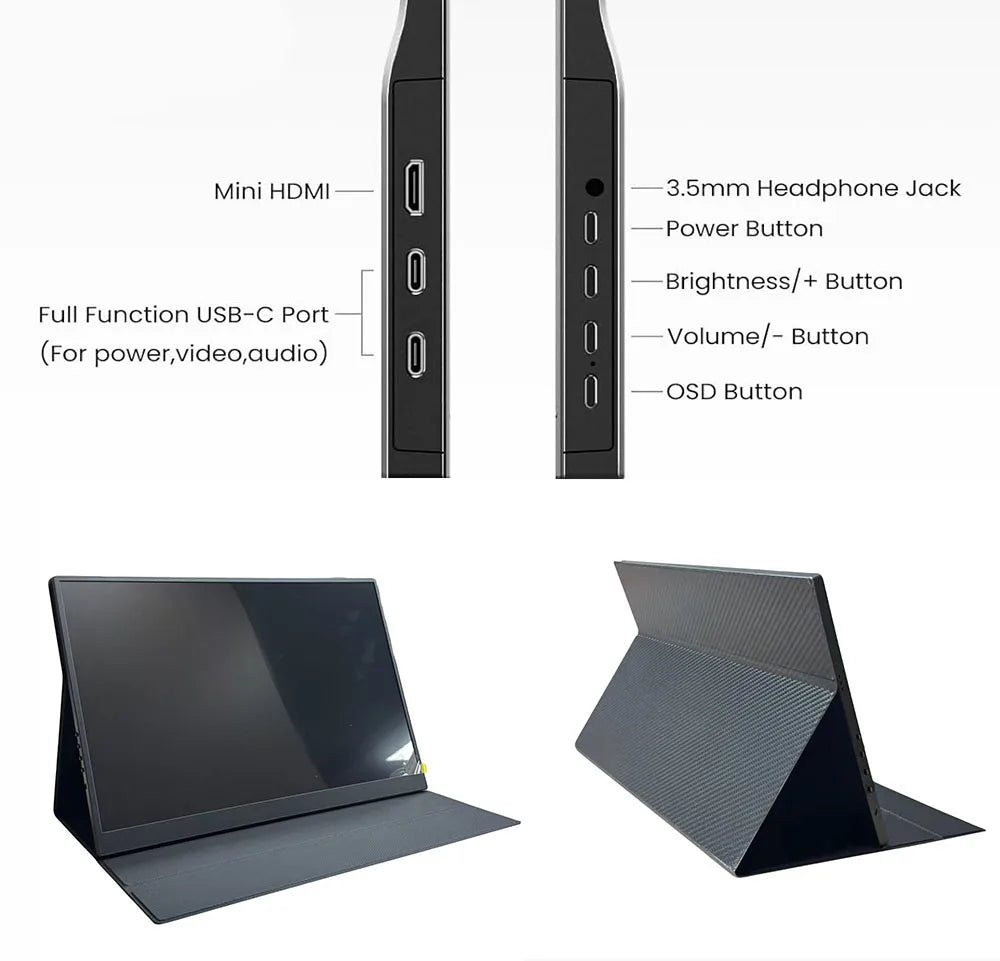 13.3-inch Touch Screen Portable Gaming Monitor Laptop Screen Extender FHD 1920x1200P IPS Touchscreen Monitor With Dual Speaker