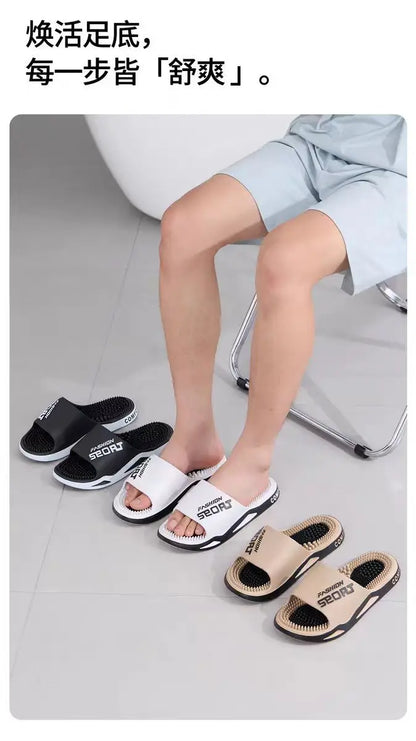 Couple massage slippers men's bathroom shower 2026 new acupoint foot therapy home indoor men's cool slippers summer