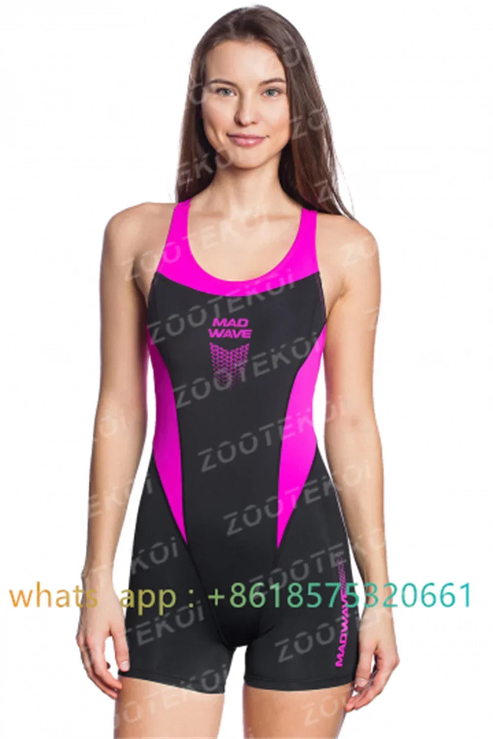 Women Open Back Kneeskin Tech Suit Swimsuit Competition Training Neck to Knee Swimsuit One-piece Jumpsuit Professional Swimsuit