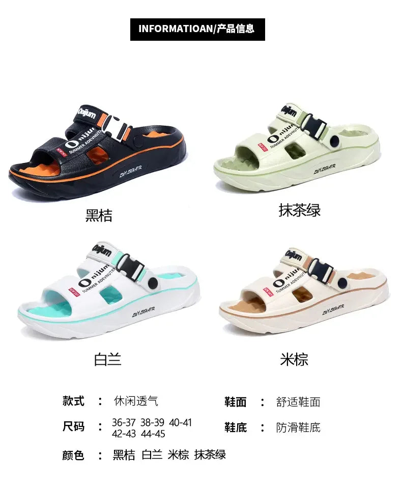 Unisex Slippers Summer Men Sandals Fashion Women Garden Shoes Orginal Beach EVA Slides Soft Thick Shoes Outdoor Non Slip Home