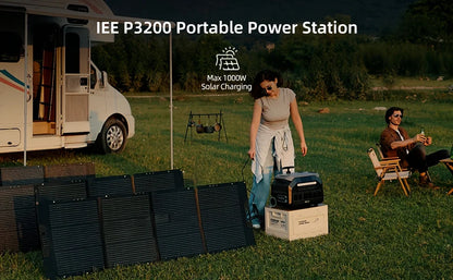 IEE 3200W Solar Generator P3200, 2048Wh Portable Power Station, LiFePO4 Battery, 0-80% in 45 Minutes Charging, APP, 16 Ports, Portable Power Station for Camping/Motorhomes/Emergency Power